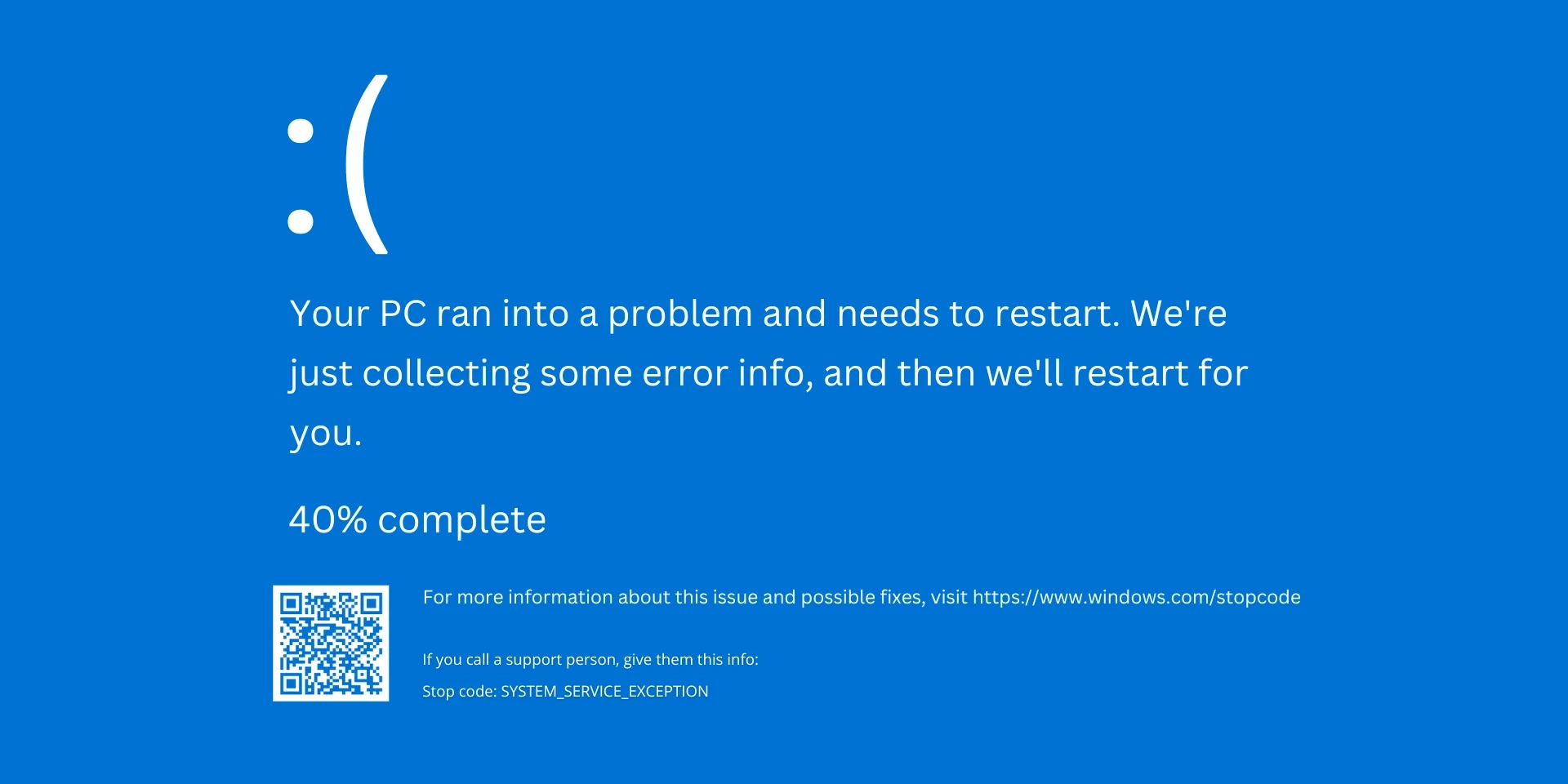Blue Screen of Death - System Service Exception