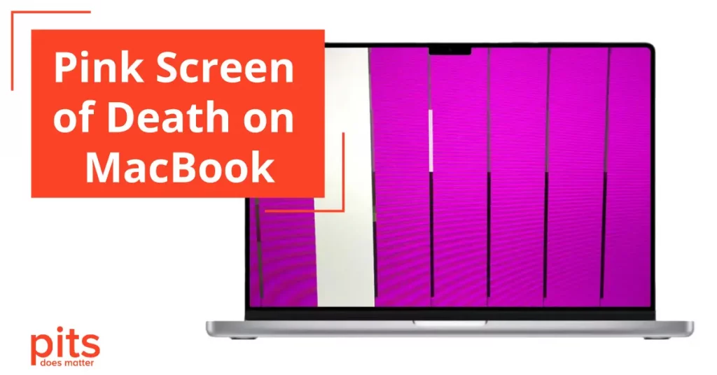 MacBook displaying the Pink Screen of Death