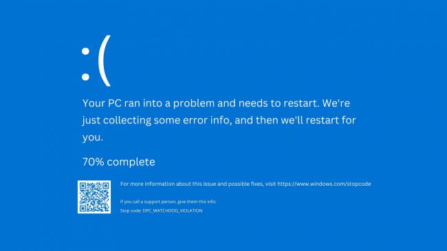 Blue-Screen-of-Death-DPC-Watchdog-Violation