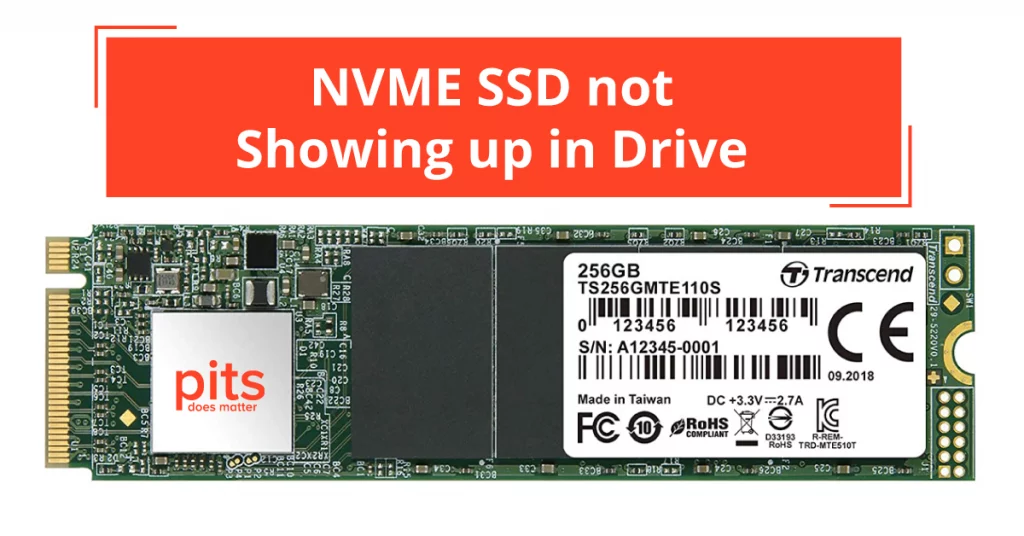 NVME SSD not Showing up in Drive